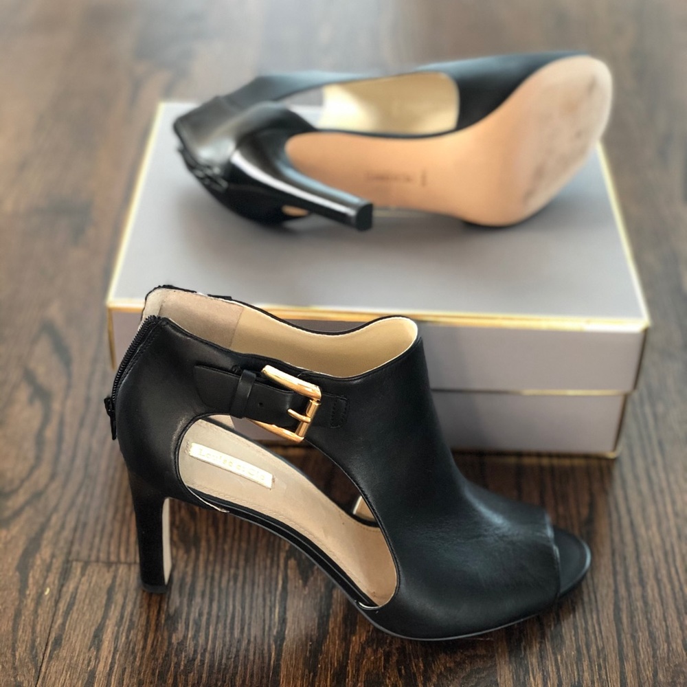 Peep toe booties